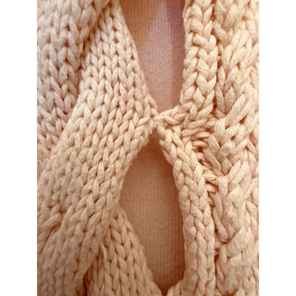 Women's VENUS Pink Cable Knit Sleeveless Crew Neck Sweater S - Picture 6 of 14